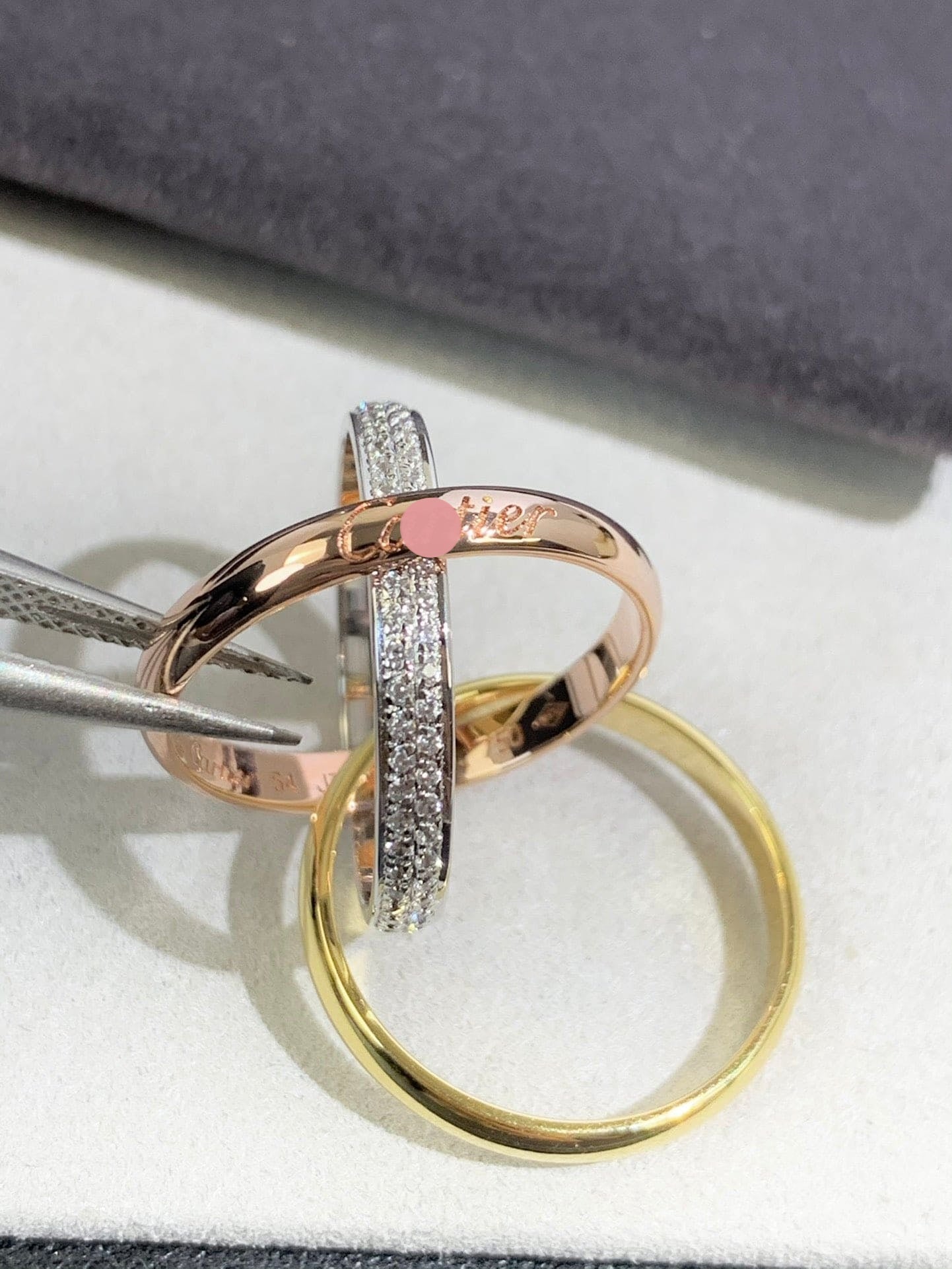 Noble Trinity Pave Diamond Ring
