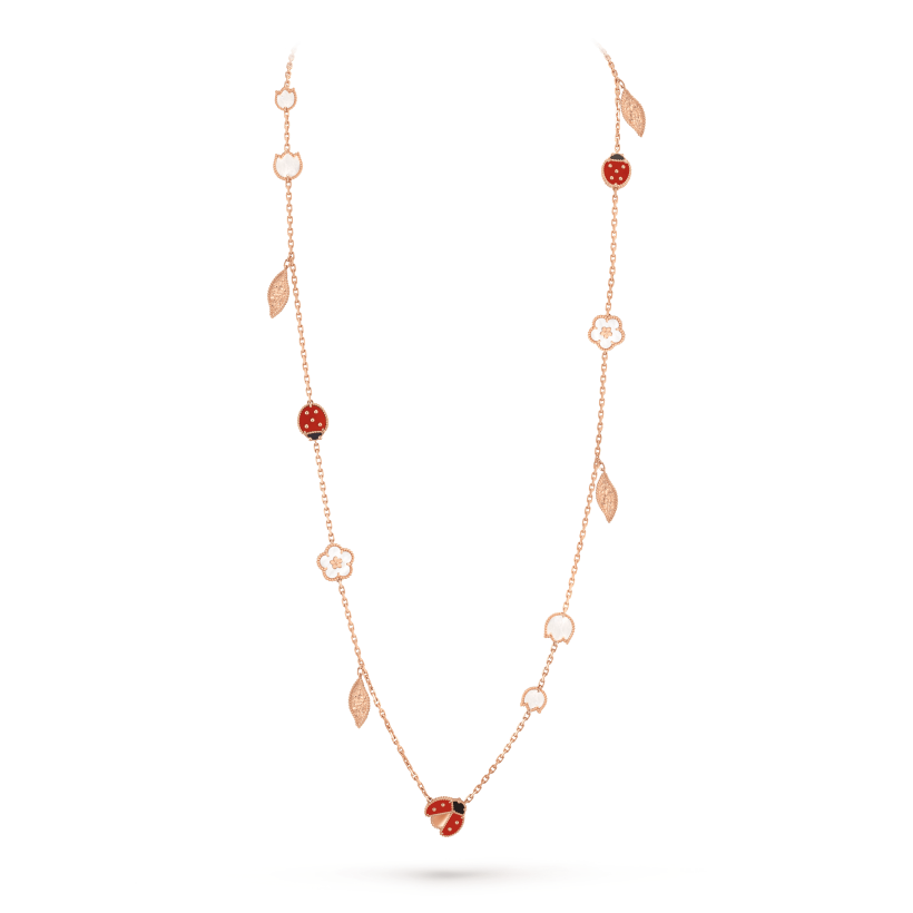 Noble Lucky Spring 15 Motifs Rose Gold Necklace