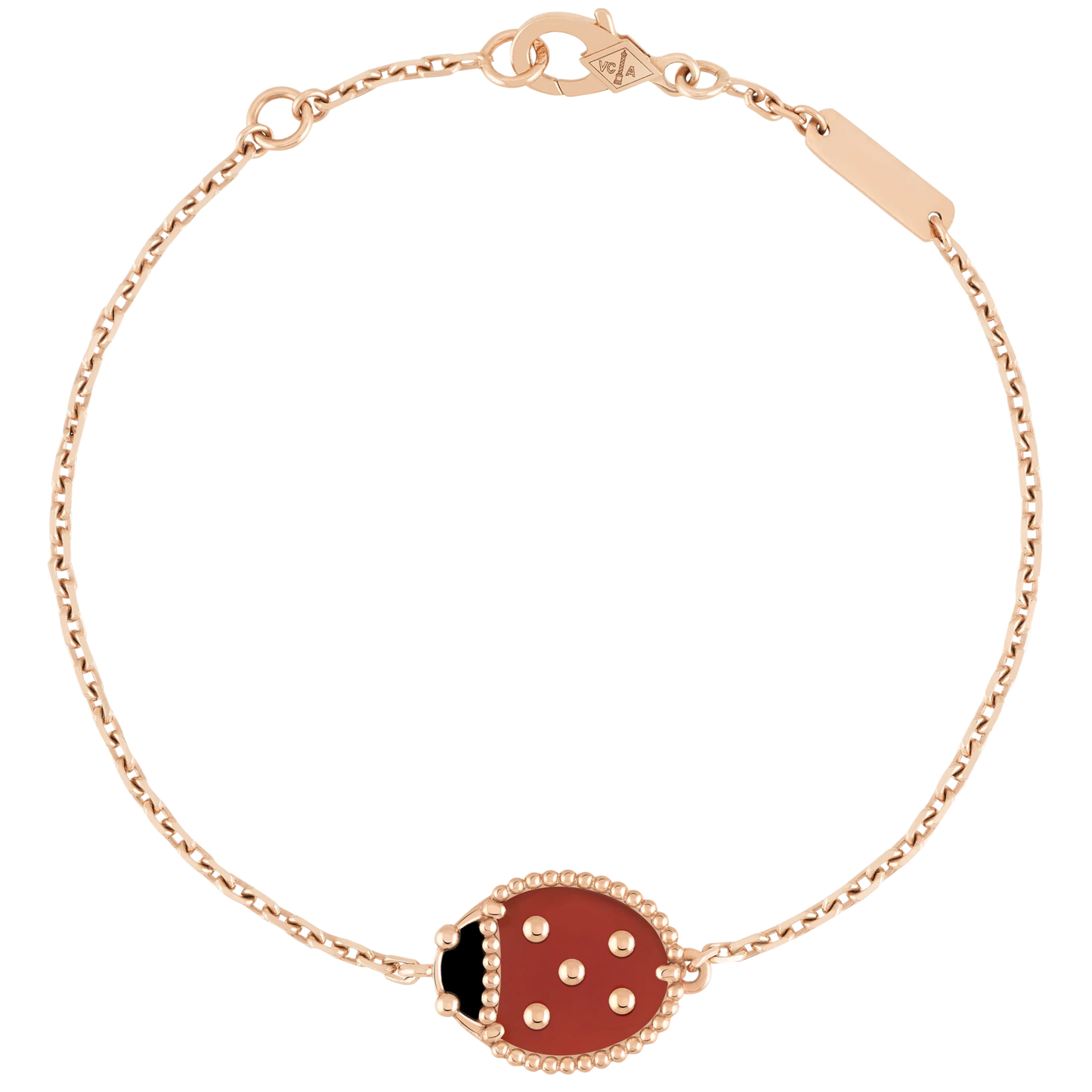 Noble Lucky Spring Closed Wings Bug Rose Gold Bracelet