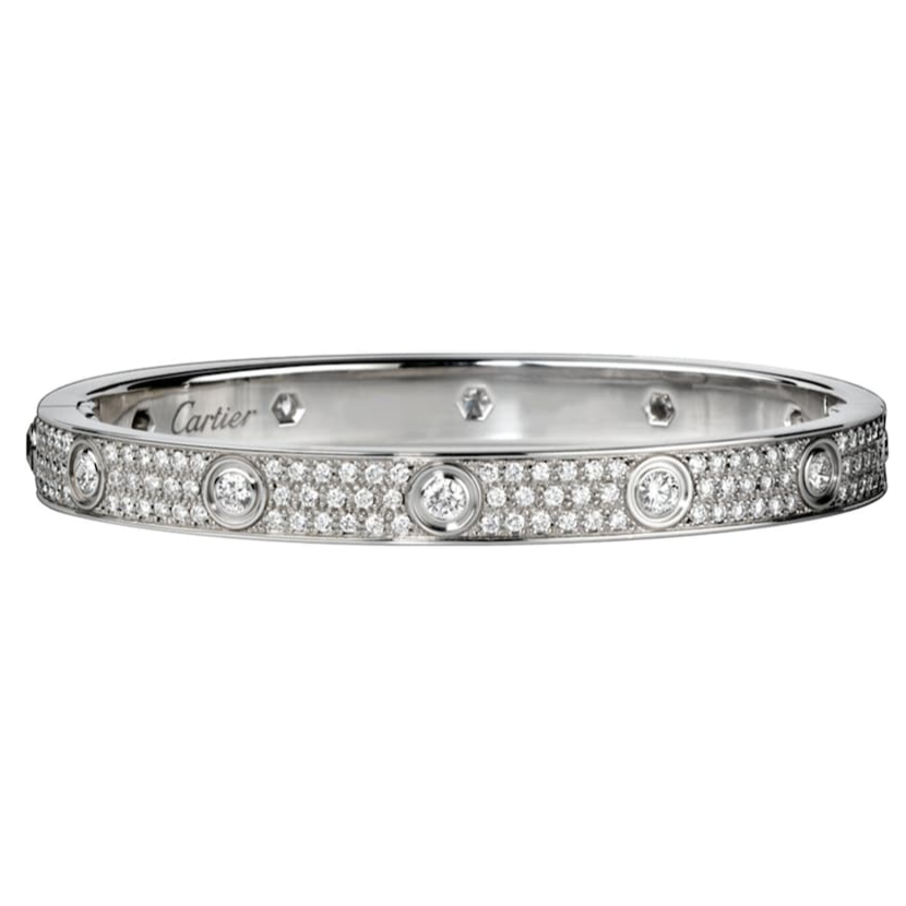 Noble Diamond-paved 10 Big Diamonds Love Bracelet