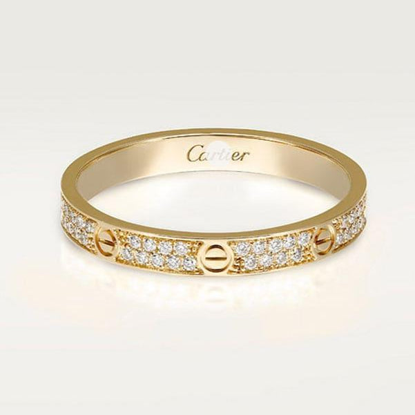 18K Love Diamond-Paved 3mm Ring