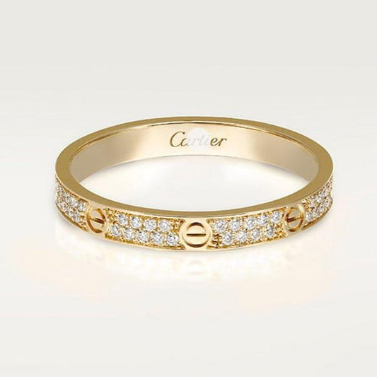 18K Love Diamond-Paved 3mm Ring