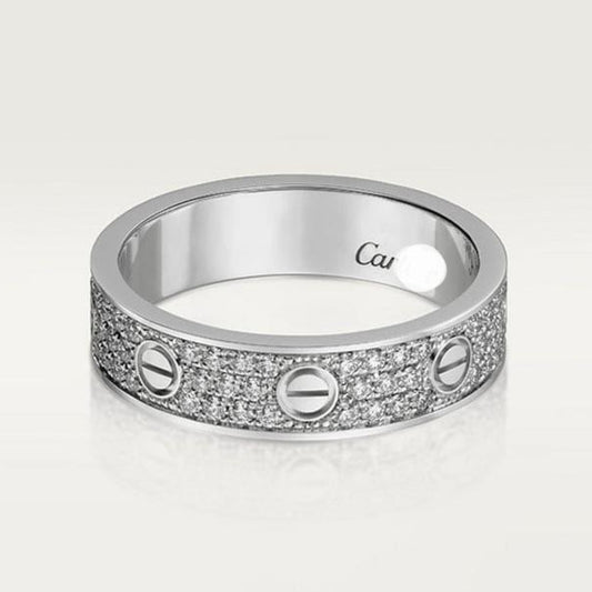 18K Love Diamond-Paved 5mm Ring