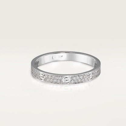 Noble Love Diamond-Paved 3mm Ring