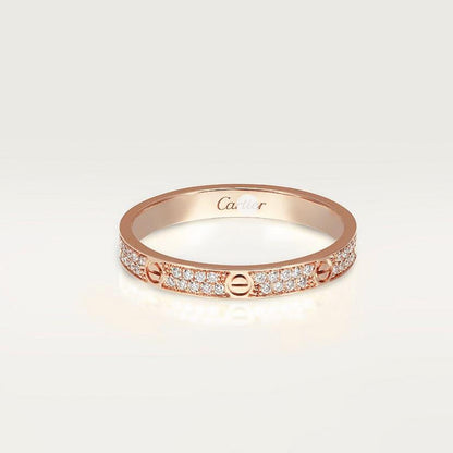 Noble Love Diamond-Paved 3mm Ring