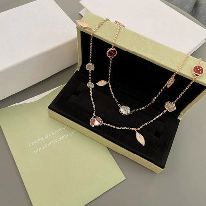 Noble Lucky Spring 15 Motifs Rose Gold Necklace