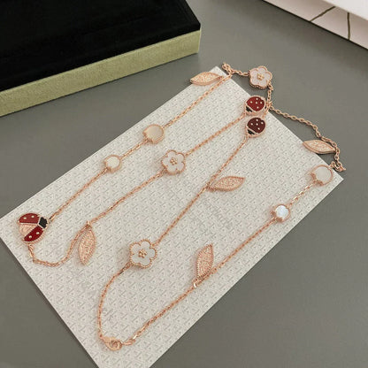 Noble Lucky Spring 15 Motifs Rose Gold Necklace