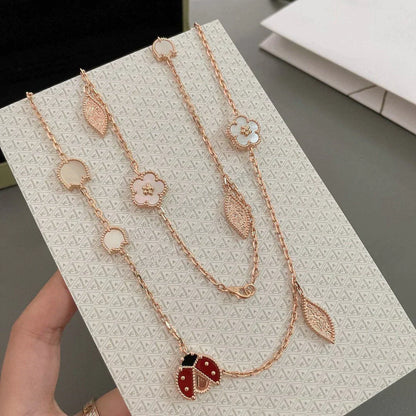 Noble Lucky Spring 15 Motifs Rose Gold Necklace