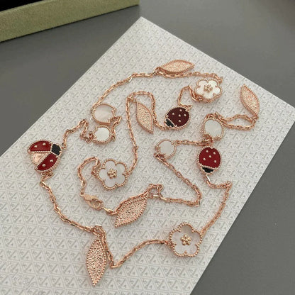 Noble Lucky Spring 15 Motifs Rose Gold Necklace