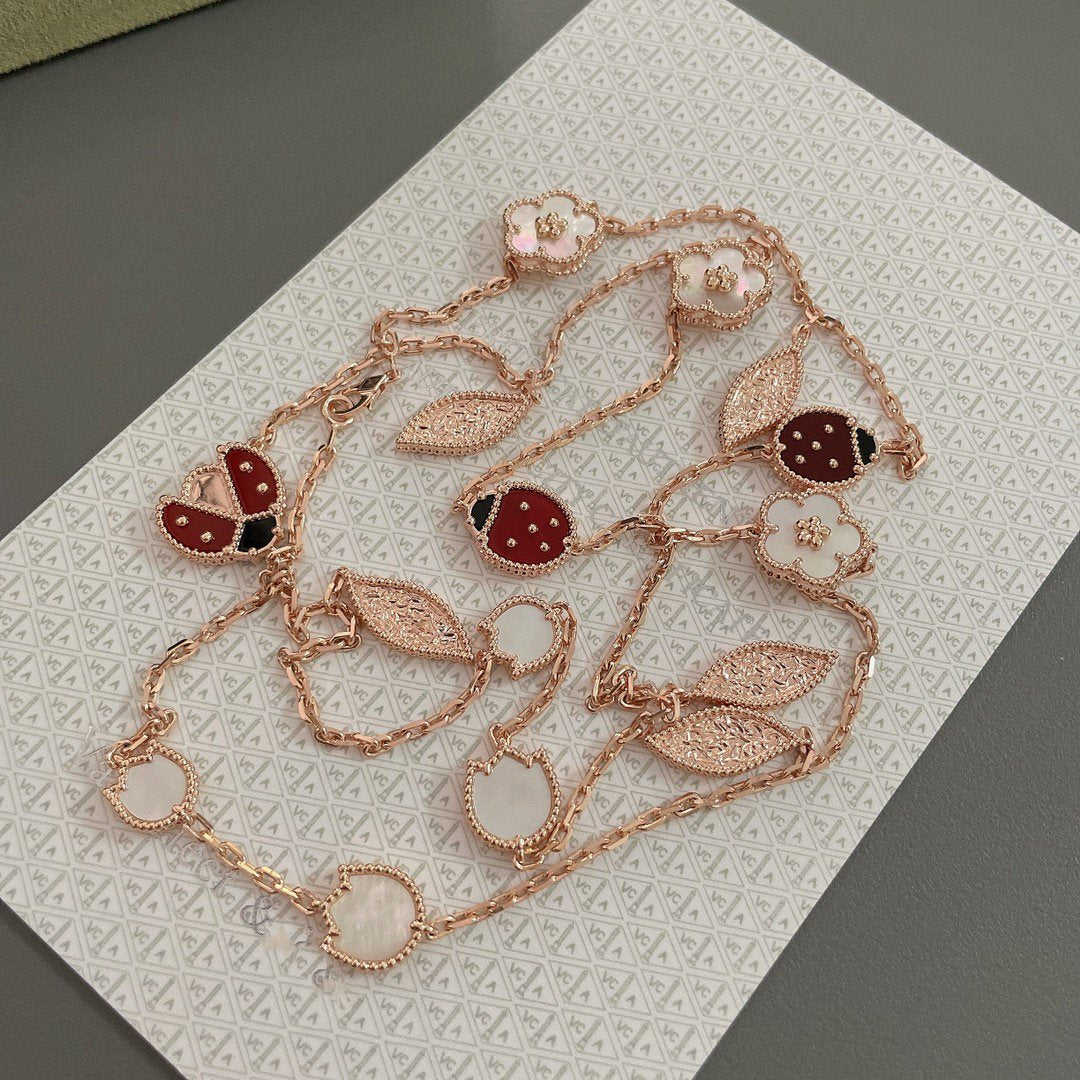 Noble Lucky Spring 15 Motifs Rose Gold Necklace