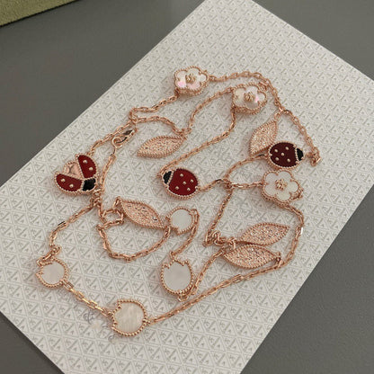 Noble Lucky Spring 15 Motifs Rose Gold Necklace