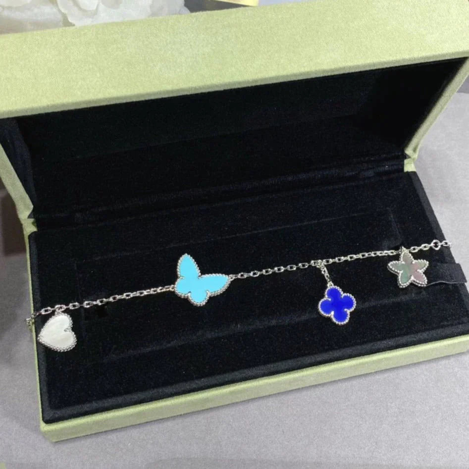 Noble Lucky Spring Silver Bracelet 4 Motifs