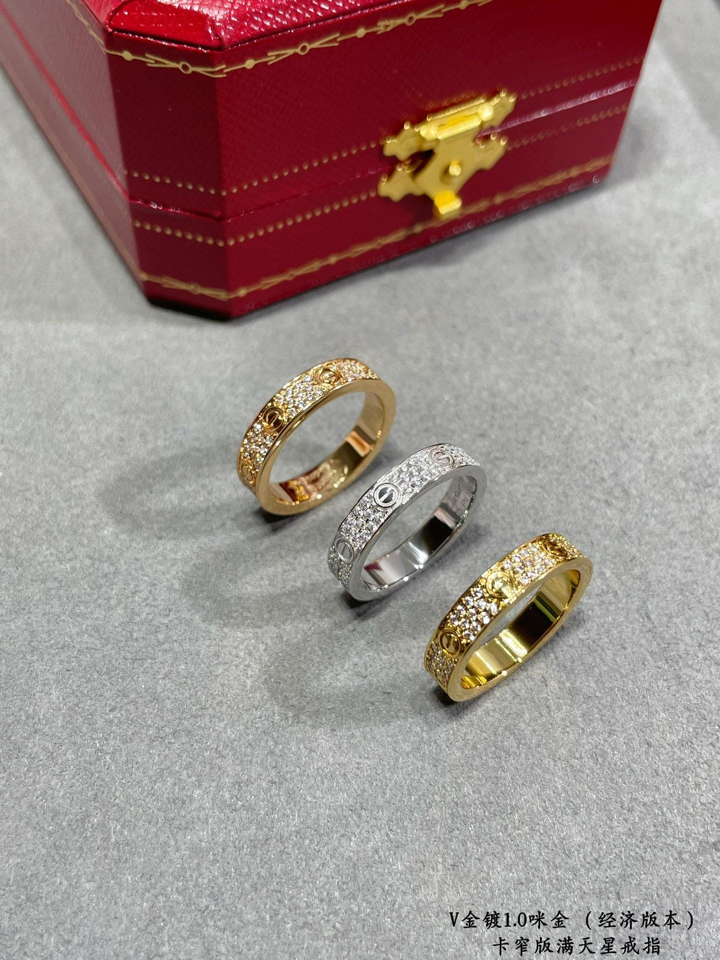Noble Love Diamond-Paved 3mm Ring
