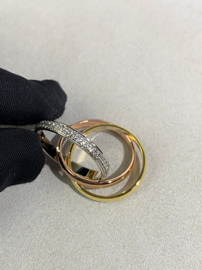Noble Trinity Pave Diamond Ring