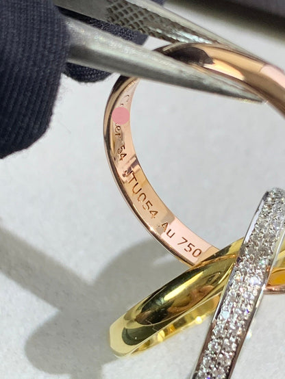Noble Trinity Pave Diamond Ring