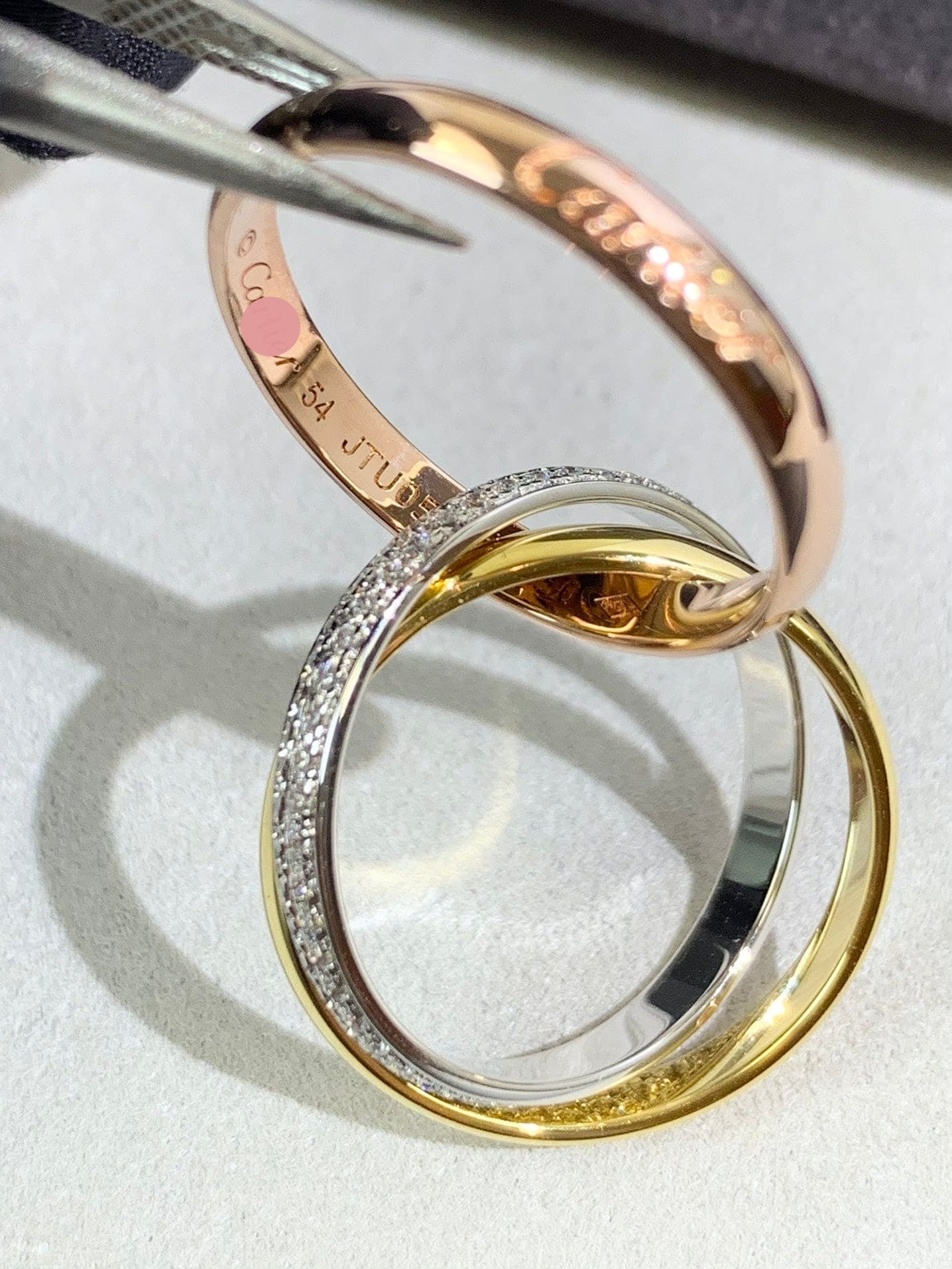 Noble Trinity Pave Diamond Ring