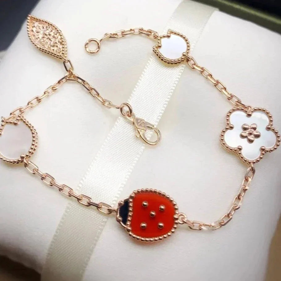 Noble Lucky Spring Rose Gold Bracelet 5 Motifs