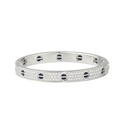 Noble Diamond-paved Ceramic  Love Bracelet