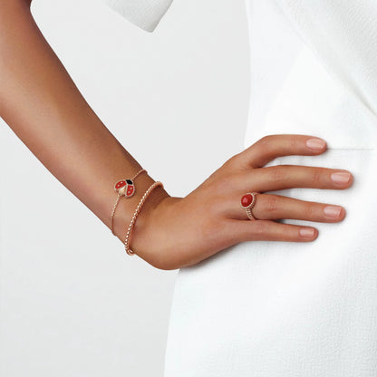 Noble Lucky Spring Open Wings Bug Rose Gold Bracelet