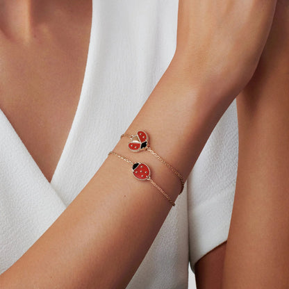 Noble Lucky Spring Open Wings Bug Rose Gold Bracelet