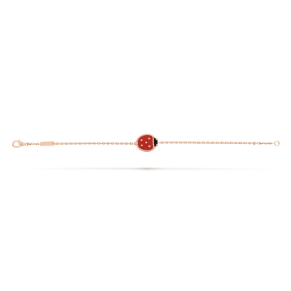 Noble Lucky Spring Closed Wings Bug Rose Gold Bracelet