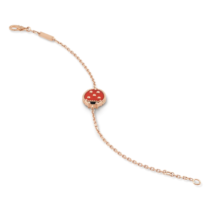 Noble Lucky Spring Closed Wings Bug Rose Gold Bracelet