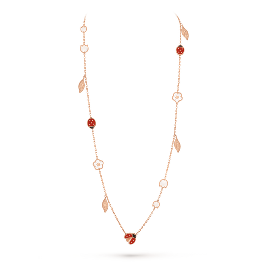 Noble Lucky Spring 15 Motifs Rose Gold Necklace