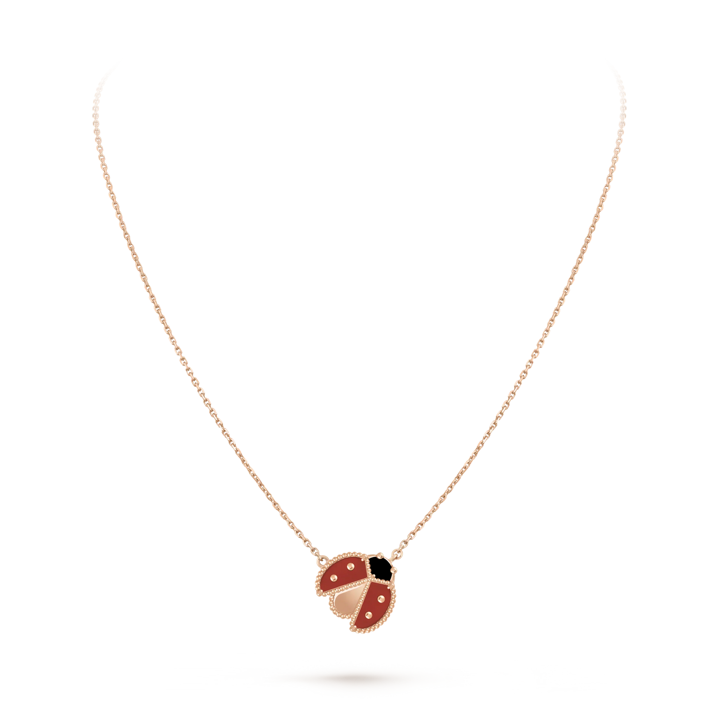 Noble Lucky Spring Open Wings Bug Rose Gold Pendant