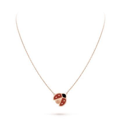 Noble Lucky Spring Open Wings Bug Rose Gold Pendant