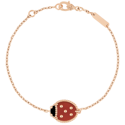 Noble Lucky Spring Closed Wings Bug Rose Gold Bracelet