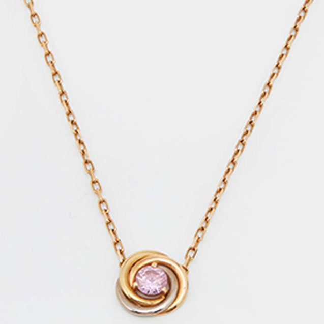 Noble Trinity Pink Sapphire Necklace