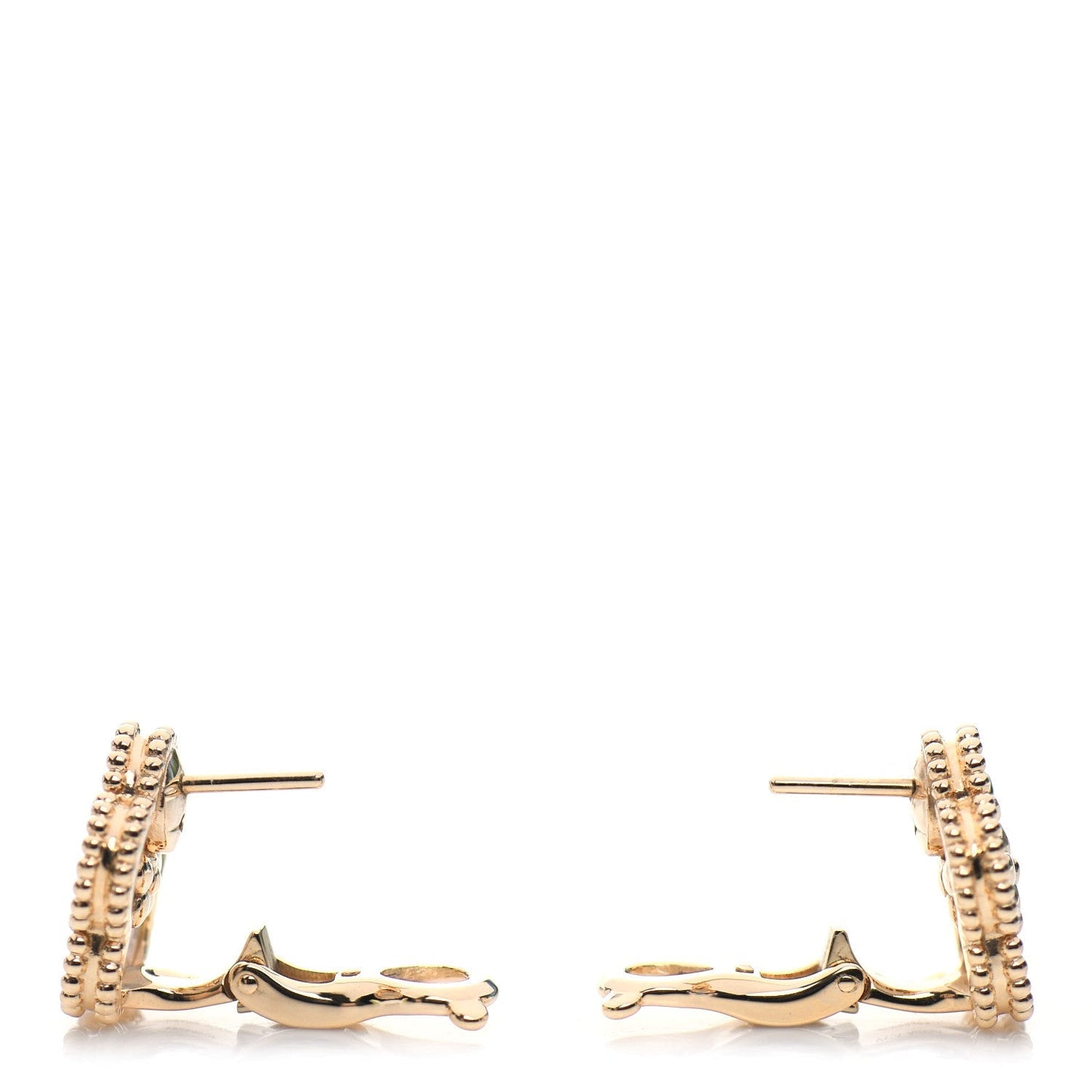 Noble Lucky Spring White Blossom Roes Gold Earrings