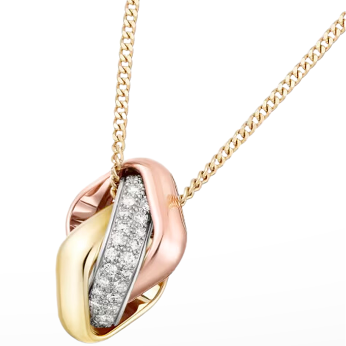 Noble Trinity Cushion Diamond Necklace
