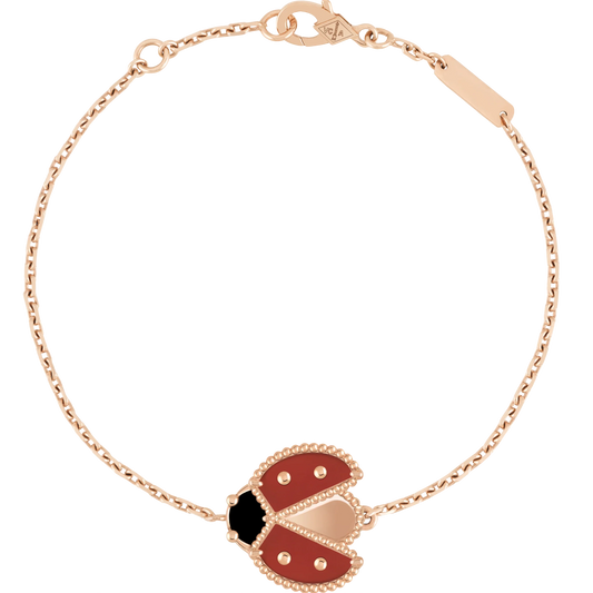 Noble Lucky Spring Open Wings Bug Rose Gold Bracelet