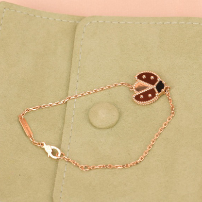 Noble Lucky Spring Open Wings Bug Rose Gold Bracelet