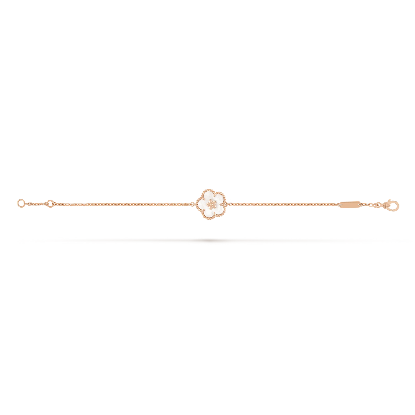 Noble Lucky Spring White Blossom Rose Gold Bracelet
