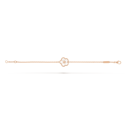 Noble Lucky Spring White Blossom Rose Gold Bracelet