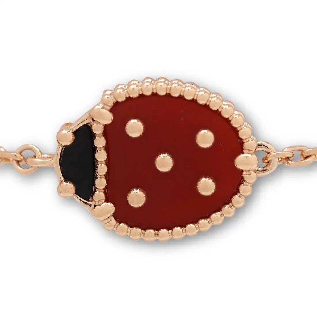 Noble Lucky Spring Closed Wings Bug Rose Gold Bracelet