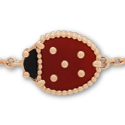 Noble Lucky Spring Closed Wings Bug Rose Gold Bracelet