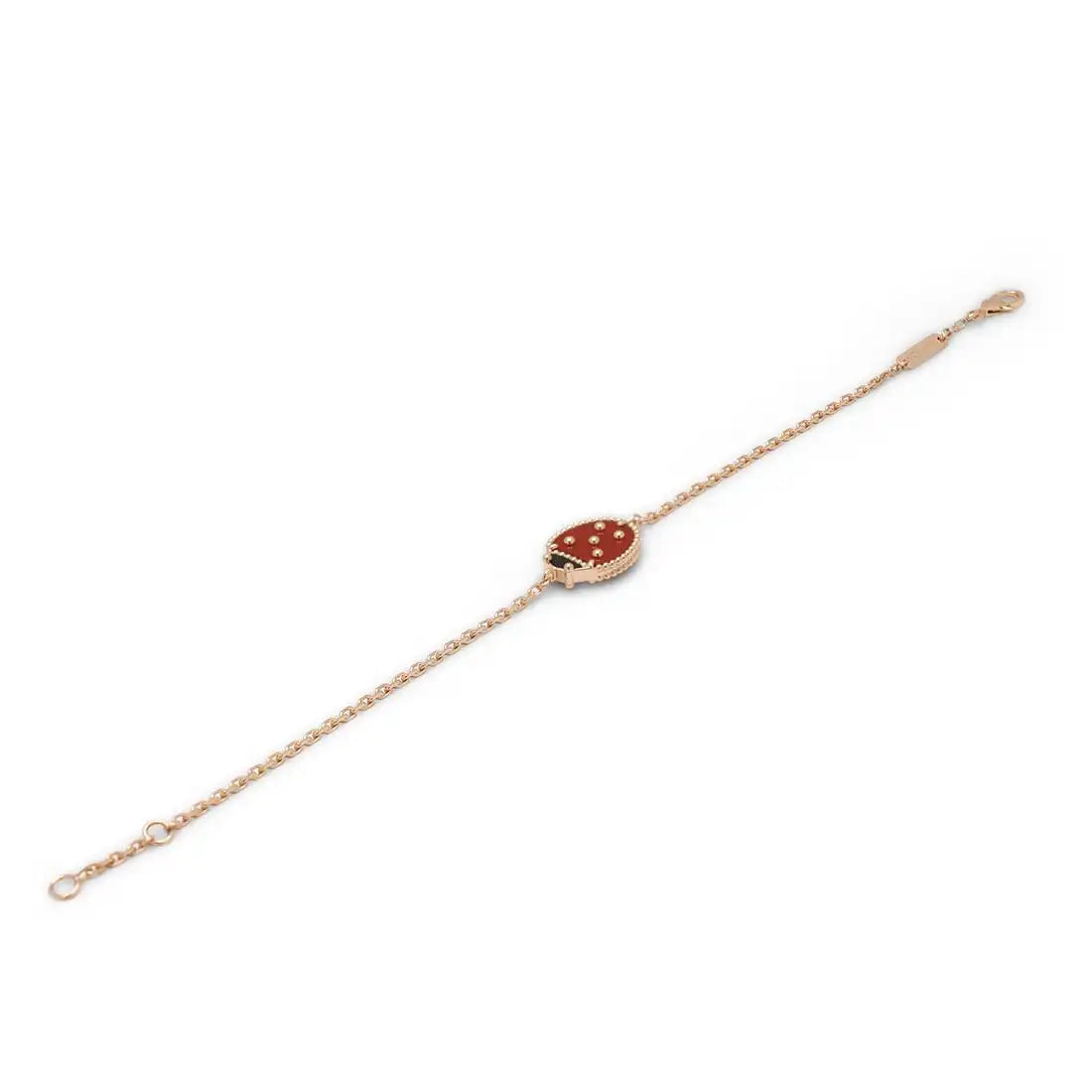 Noble Lucky Spring Closed Wings Bug Rose Gold Bracelet