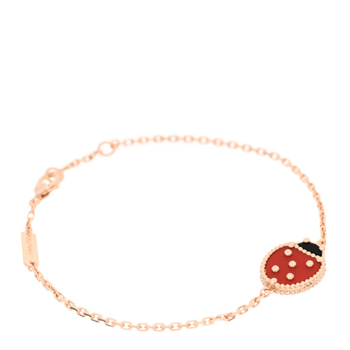 Noble Lucky Spring Closed Wings Bug Rose Gold Bracelet