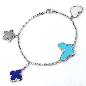 Noble Lucky Spring Silver Bracelet 4 Motifs