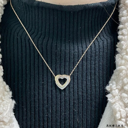 Noble Trinity Heart Full Diamond Necklace