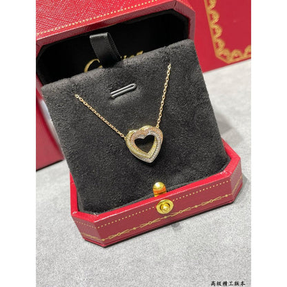 Noble Trinity Heart Full Diamond Necklace