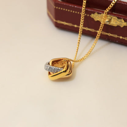 Noble Trinity Cushion Diamond Necklace