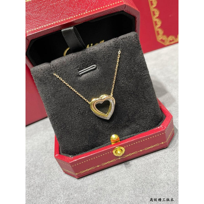 Noble Trinity Heart Diamond Necklace