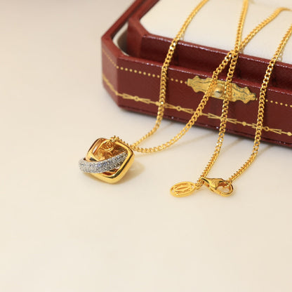 Noble Trinity Cushion Diamond Necklace