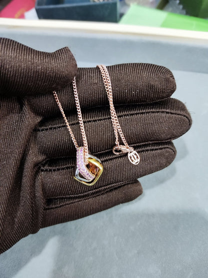 Noble Trinity Pink Diamond Necklace