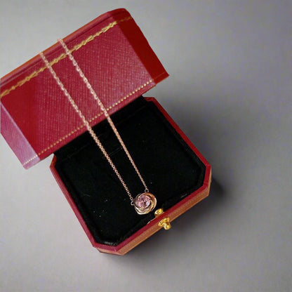 Noble Trinity Pink Sapphire Necklace