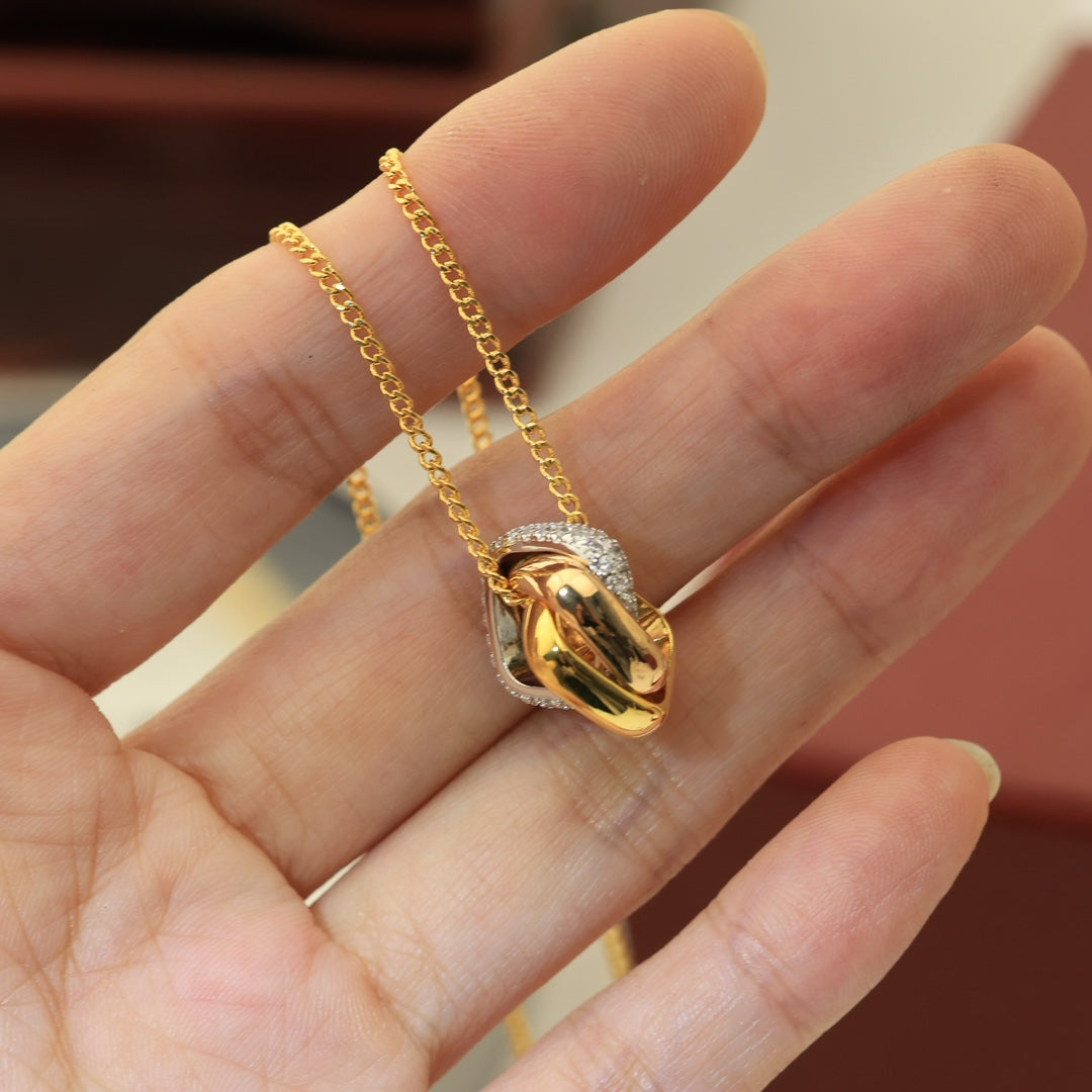 Noble Trinity Cushion Diamond Necklace